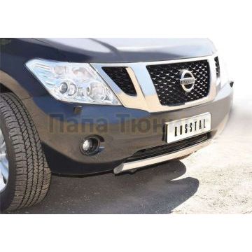 Защита переднего бампера d76 РусСталь для Nissan Patrol 2010-2013