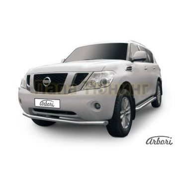 Защита переднего бампера 76 мм Slitkoff для Nissan Patrol 2010- Защита переднего бампера 76 мм Slitkoff для Nissan Patrol 2010-