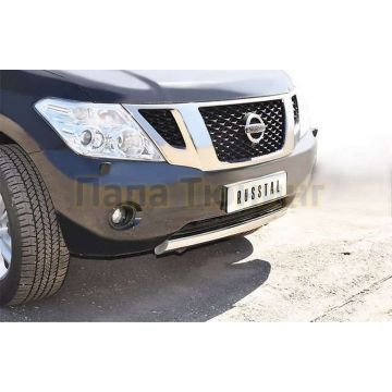 Защита переднего бампера короткая d57 РусСталь для Nissan Patrol 2010-2013