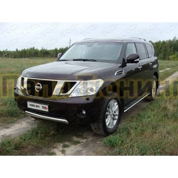 Защита переднего бампера овальная 75х42 мм ТСС для Nissan Patrol 2010-2013 Защита переднего бампера овальная 75х42 мм ТСС для Nissan Patrol 2010-2013