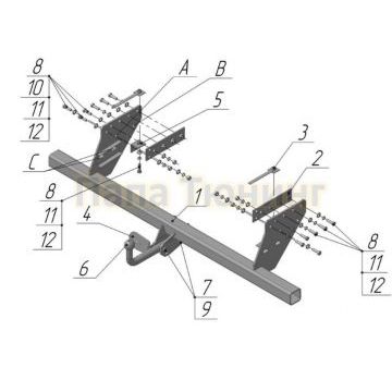 Фаркоп Avtos для Mitsubishi L200 2006-2009