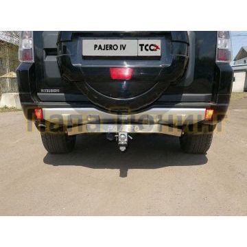 Фаркоп ТСС надпись Pajero, оцинкованный, шар E нержавеющий для Mitsubishi Pajero 2006-