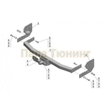 Фаркоп Avtos для Mitsubishi Pajero Sport 2008-2013