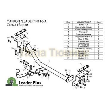 Фаркоп Лидер-Плюс для Nissan Juke 2010-