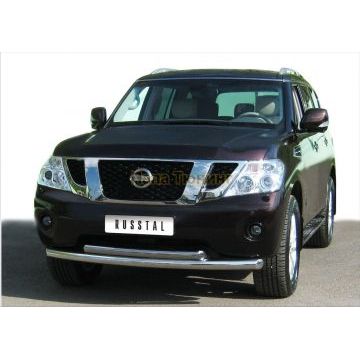 Защита передняя двойная d76-d57  РусСталь для Nissan Patrol 2010-2013