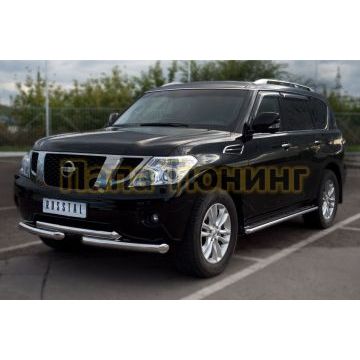 Защита передняя двойная 76-d76 РусСталь для Nissan Patrol 2010-2013