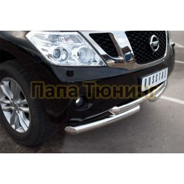 Защита передняя двойная 76-d76 РусСталь для Nissan Patrol 2010-2013