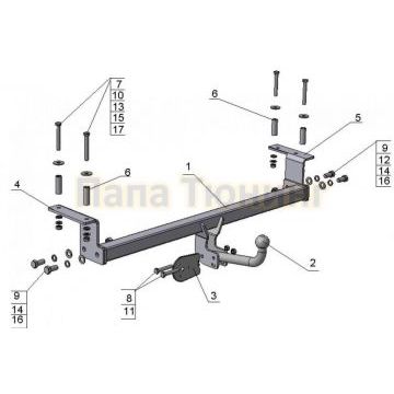 Фаркоп Avtos для Nissan Qashqai/Nissan Qashqai +2 2007-2014