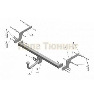 Фаркоп Avtos для Nissan Terrano 2014-