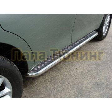 Пороги с площадкой алюминиевый лист 60 мм ТСС для Nissan Patrol 2010-2013 Пороги с площадкой алюминиевый лист 60 мм ТСС для Nissan Patrol 2010-2013