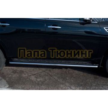 Пороги труба d42 РусСталь для Nissan Patrol 2010-2013