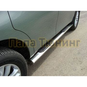 Пороги труба овальная с накладками 120х60 мм ТСС для Nissan Patrol 2010-2013 Пороги труба овальная с накладками 120х60 мм ТСС для Nissan Patrol 2010-2013