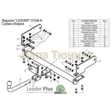 Фаркоп Лидер-Плюс для Opel Antara 2006-2017