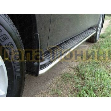 Защита штатных порогов 42 мм ТСС для Nissan Patrol 2010-2013