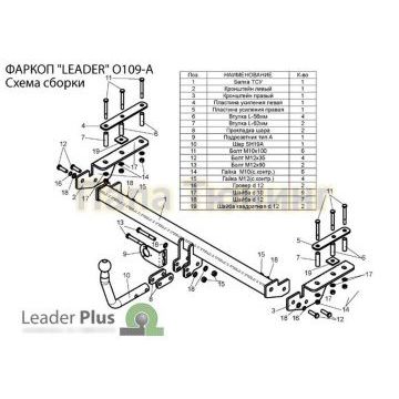 Фаркоп Лидер-Плюс для Opel Astra H 2004-2015