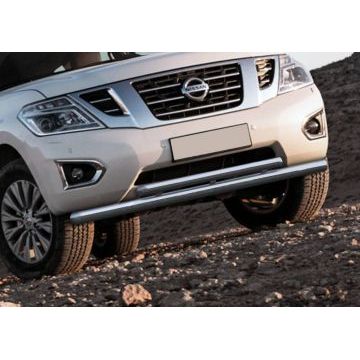 Защита передняя двойная 76-57 мм Rival для Nissan Patrol 2014-