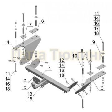 Фаркоп Avtos для Subaru Forester 2008-2013