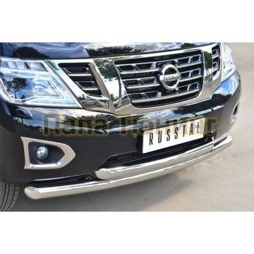 Защита передняя двойная 76-d76 РусСталь для Nissan Patrol 2014-