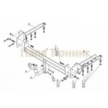 Фаркоп Avtos для Subaru Forester 2013-2016