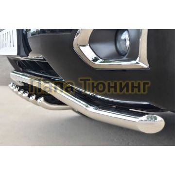 Защита передняя двойная с зубами d57-d42 РусСталь для Nissan Patrol 2014-