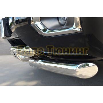 Защита передняя двойная с клыками 76-d76 РусСталь для Nissan Patrol 2014-