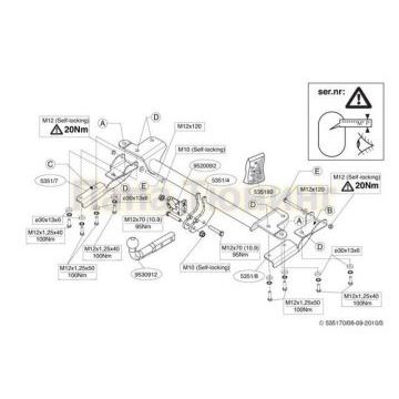 Фаркоп Brink шар A на 5 дверей для Suzuki Grand Vitara 2012-2015