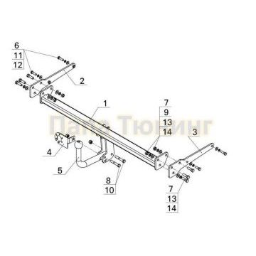 Фаркоп Avtos для Suzuki SX4 2013-