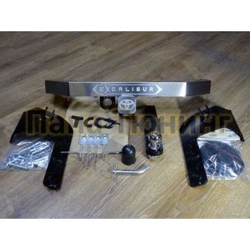 Фаркоп ТСС оцинкованный, надпись Excalibur, шар E нержавеющий для Toyota Land Cruiser 200 Excalibur 2017-