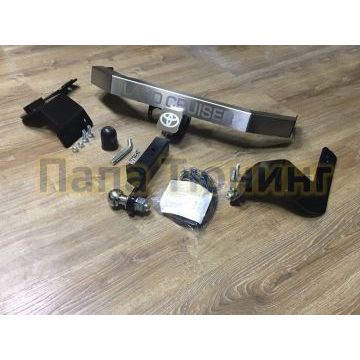 Фаркоп ТСС оцинкованный, надпись Land Cruiser, шар E нержавеющий для Toyota Land Cruiser 200 Executive 2016-