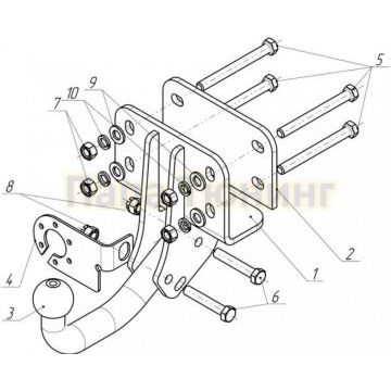 Фаркоп Avtos для Toyota Hilux 2011-2015