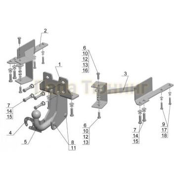 Фаркоп Avtos для Toyota Land Cruiser Prado 120/150 2002-