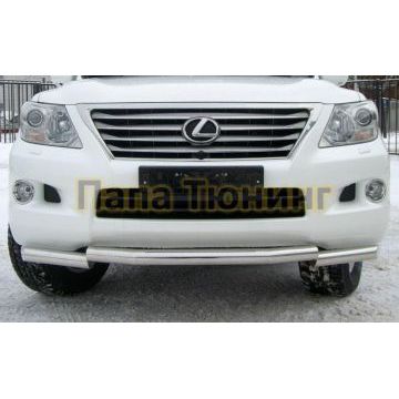 Защита переднего бампера d76 ступень РусСталь для Lexus LX 570 2007-2012