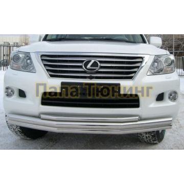 Защита передняя тройная d57-d57-d42 РусСталь для Lexus LX 570 2007-2012