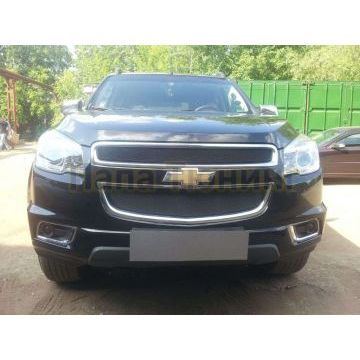 Защита радиатора черная верхняя РусСталь для Chevrolet TrailBlazer 2013-2016