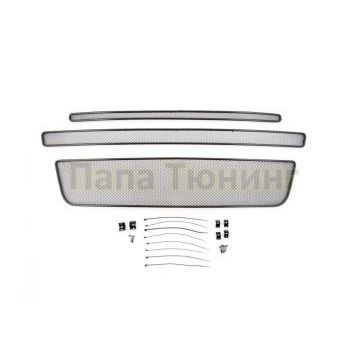 Защита радиатора Arbori черная сота 10 мм 3 штуки для авто без камеры для Ford Explorer 2015-