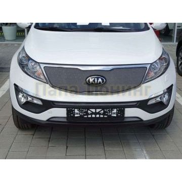 Защита радиатора хром верхняя РусСталь для Kia Sportage 2014-2015