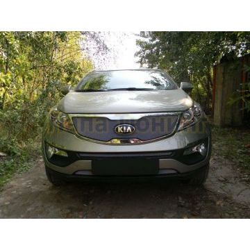 Защита радиатора хром нижняя РусСталь для Kia Sportage 2010-2014