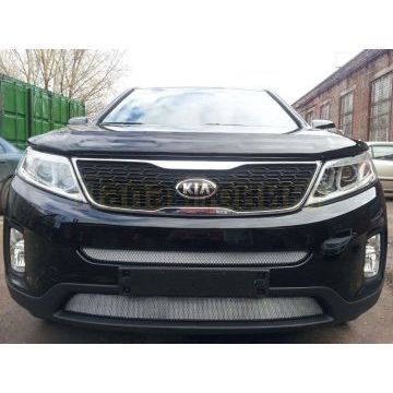 Защита радиатора хром верхняя РусСталь для Kia Sorento 2009-2012