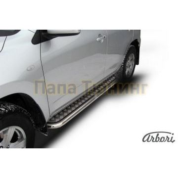 Пороги с площадкой алюминиевый лист 57 мм Slitkoff для Toyota RAV4 2006-2009 Пороги с площадкой алюминиевый лист 57 мм Slitkoff для Toyota RAV4 2006-2009
