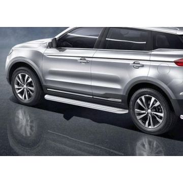 Пороги с площадкой нержавеющий лист 57 мм Rival для Geely Atlas 2018-