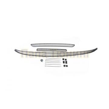 Защита радиатора Arbori черная сота 15 мм 3 штуки для Mitsubishi Outlander 2015-2018