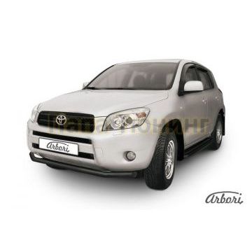 Защита переднего бампера чёрная сталь 57 мм Slitkoff для Toyota RAV4 2006-2009 Защита переднего бампера чёрная сталь 57 мм Slitkoff для Toyota RAV4 2006-2009