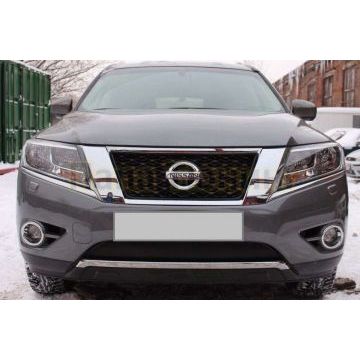 Защита радиатора черная нижняя РусСталь для Nissan Pathfinder 2014-