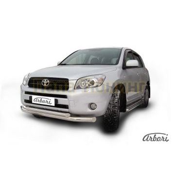 Защита передняя двойная 76-57 мм Slitkoff для Toyota RAV4 2006-2009 Защита передняя двойная 76-57 мм Slitkoff для Toyota RAV4 2006-2009