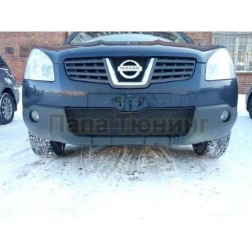 Защита радиатора черная РусСталь для Nissan Qashqai 2007-2010