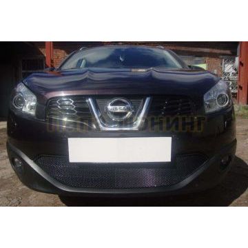 Защита радиатора черная РусСталь для Nissan Qashqai 2010-2014