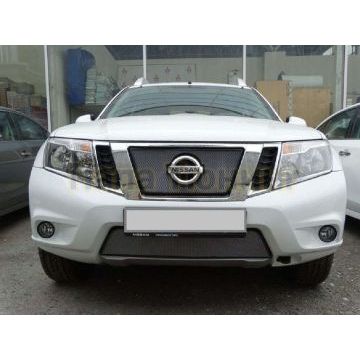 Защита радиатора хром верхняя РусСталь для Nissan Terrano 2014-