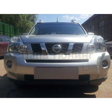 Защита радиатора черная нижняя РусСталь для Nissan X-Trail 2007-2011