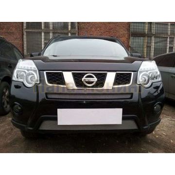 Защита радиатора хром средняя РусСталь для Nissan X-Trail 2011-2015