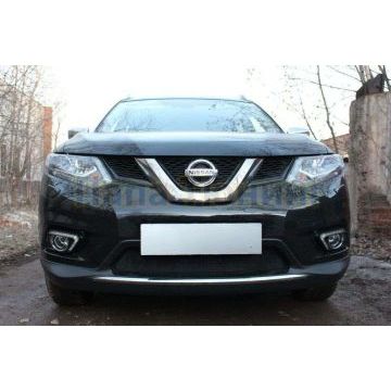 Защита радиатора черная РусСталь для Nissan X-Trail 2015-